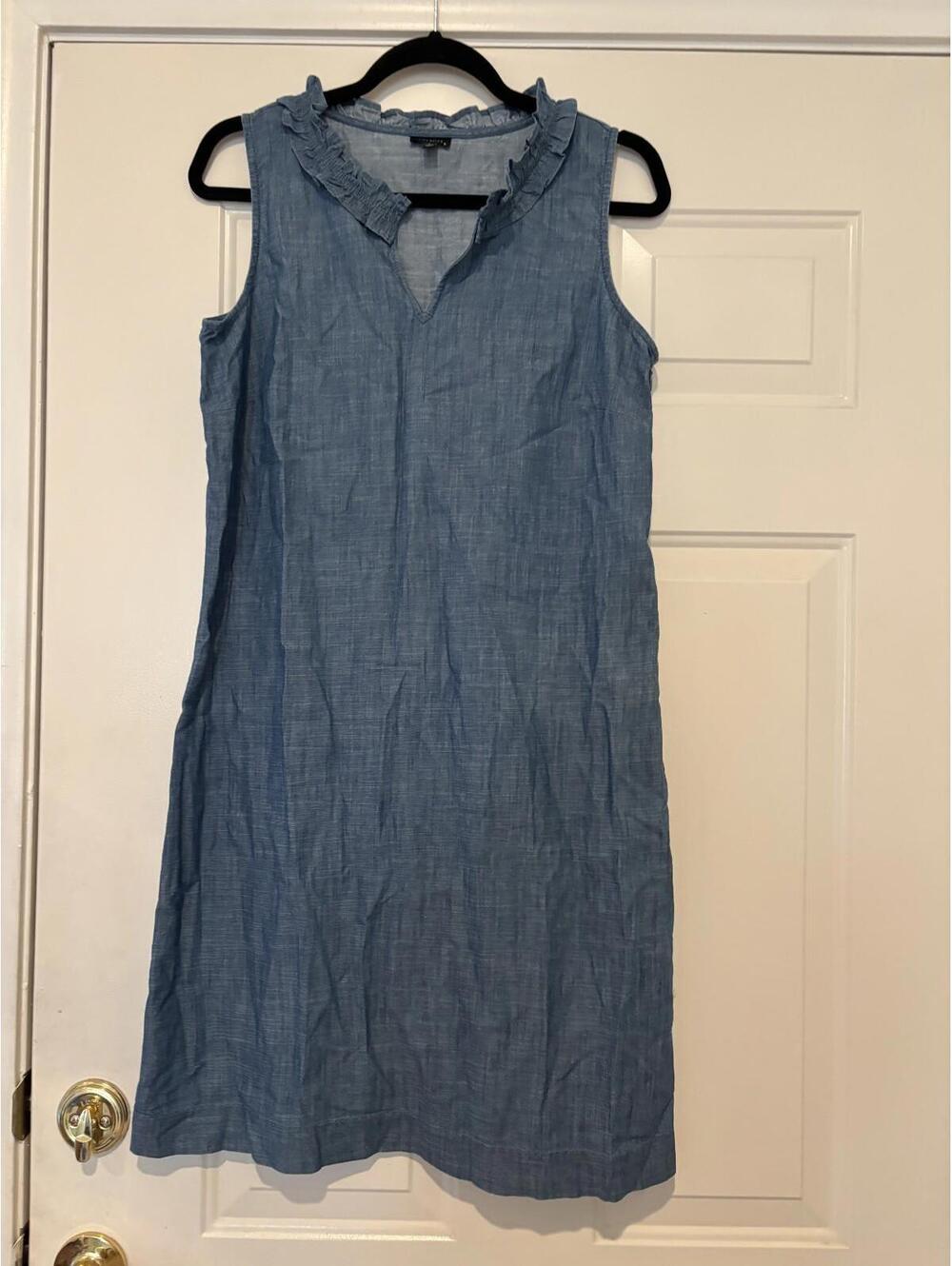 Women's Talbots blue cotton dress sz S #625